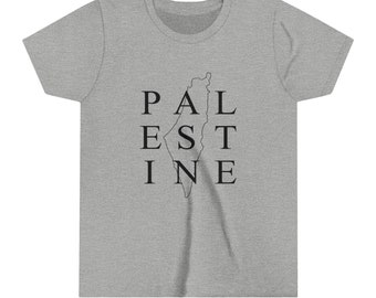 Palestine map shirt, youth Palestine t-shirt, freedom shirt, stop the genocide, kids Palestine tee, resistance t-shirt, young activist tee