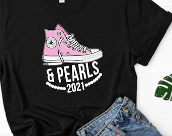 Chucks and Pearls Tees, Kamala Harris, I’m Speaking, Vice President, Women Empowerment Gifts, Quote shirts, Be Kind, Positive Tee, New Day