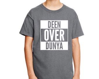 Unisex kids, kids graphic tees, Islamic kids gifts, ramadan t-shirt, eid t-shirt, ramadan mubarak, muslim kids, eid mubarak, Deen over Dunya