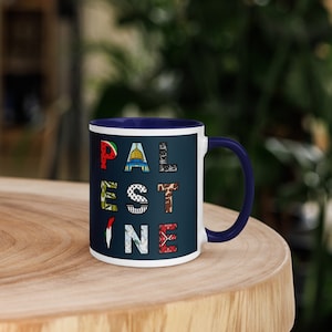 Palestina-mok van 11 oz, mok van Palestina, beker van 15 oz, PCRF, mok met Palestijnse vlag, mok van Keffiyeh
