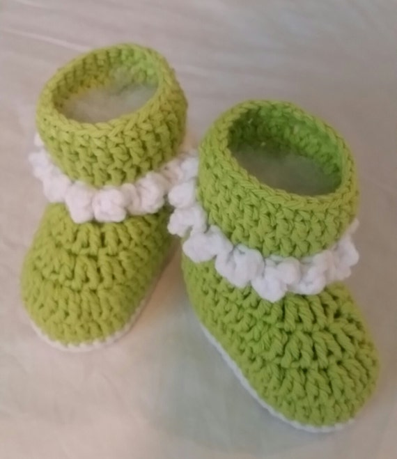 green baby booties