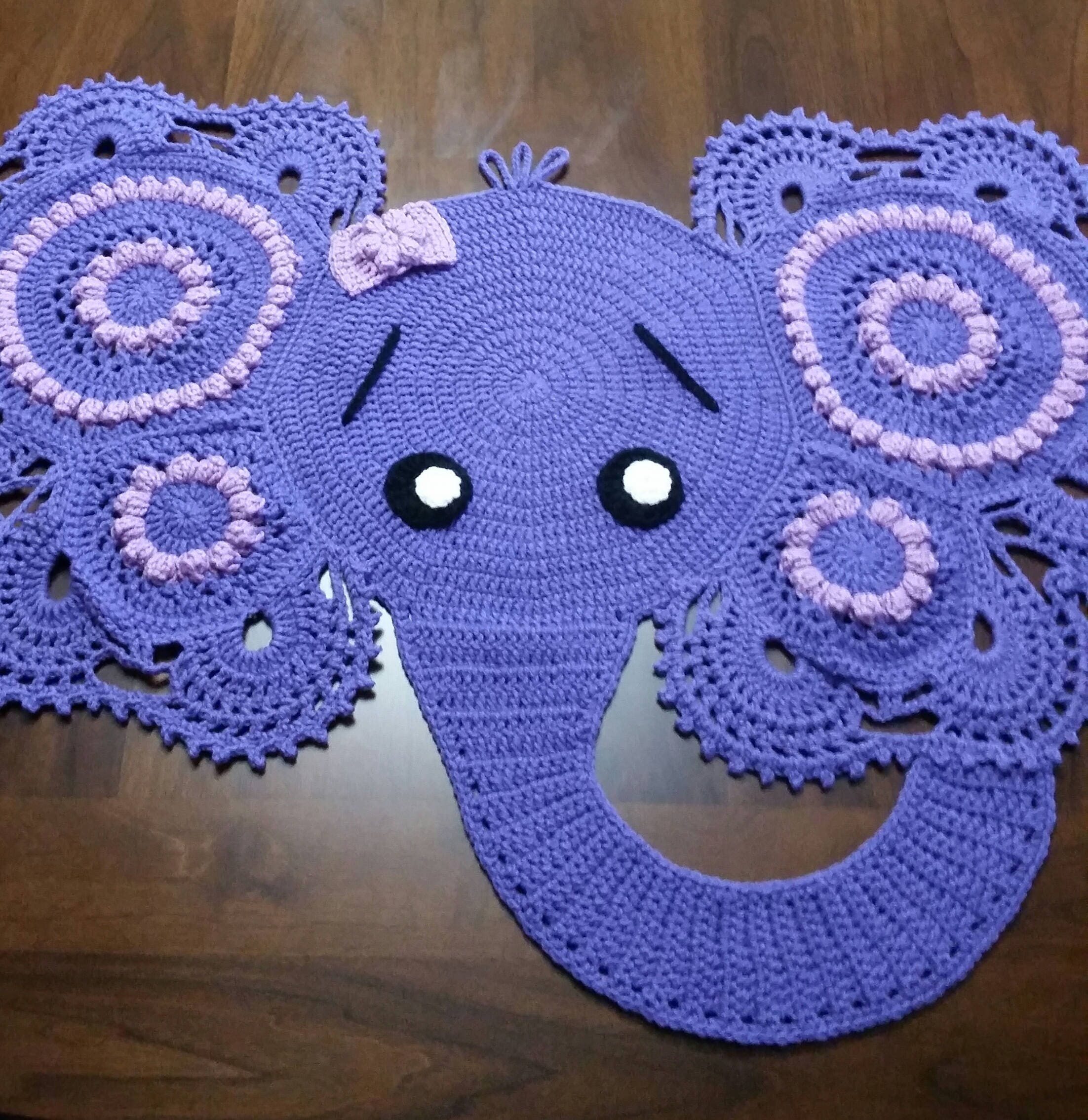 Crochet elephant rug nursery rug elephant carpet baby Etsy