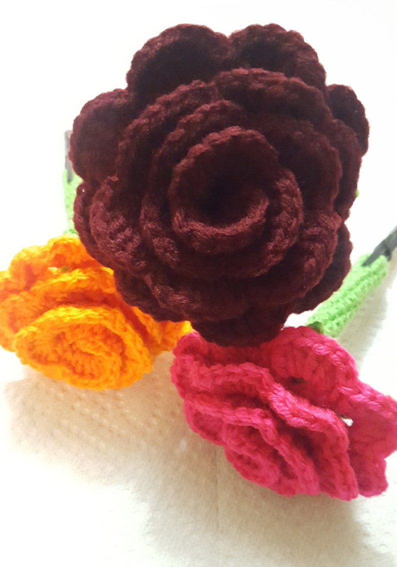 Crochet Flower Pen/ Flower Pen Topper/ Crocheted flower/ Etsy
