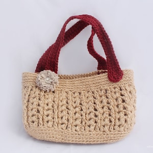 Crochet Jute bag pattern, Crochet tote bag pattern, Crochet summer bag pattern, mother's day gift, Purse pattern, gift for mom, Instant DL