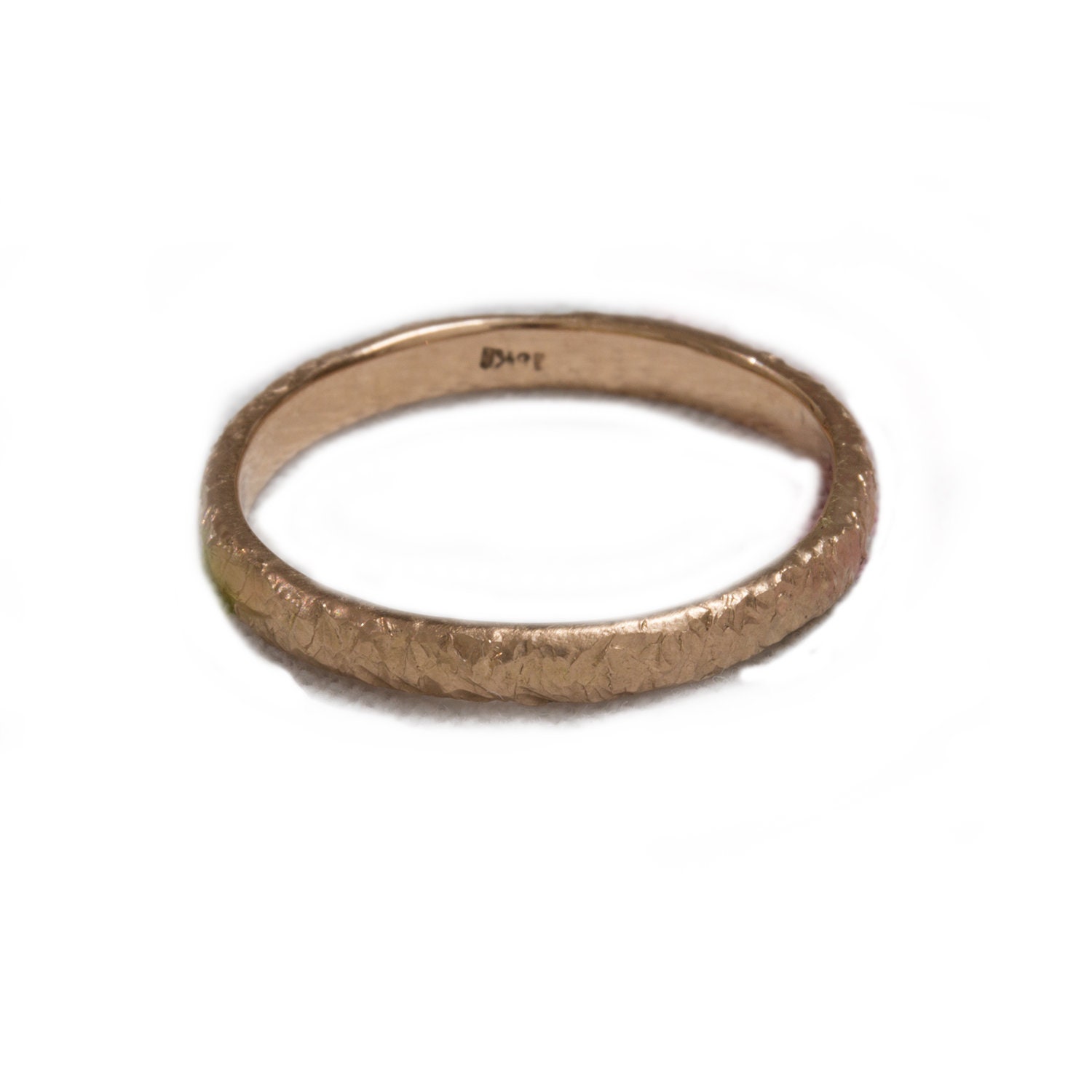 Rose Gold Wedding Band, 2.5 Mm Gold Wedding Band, Stackable Band, Rustic Wedding Band