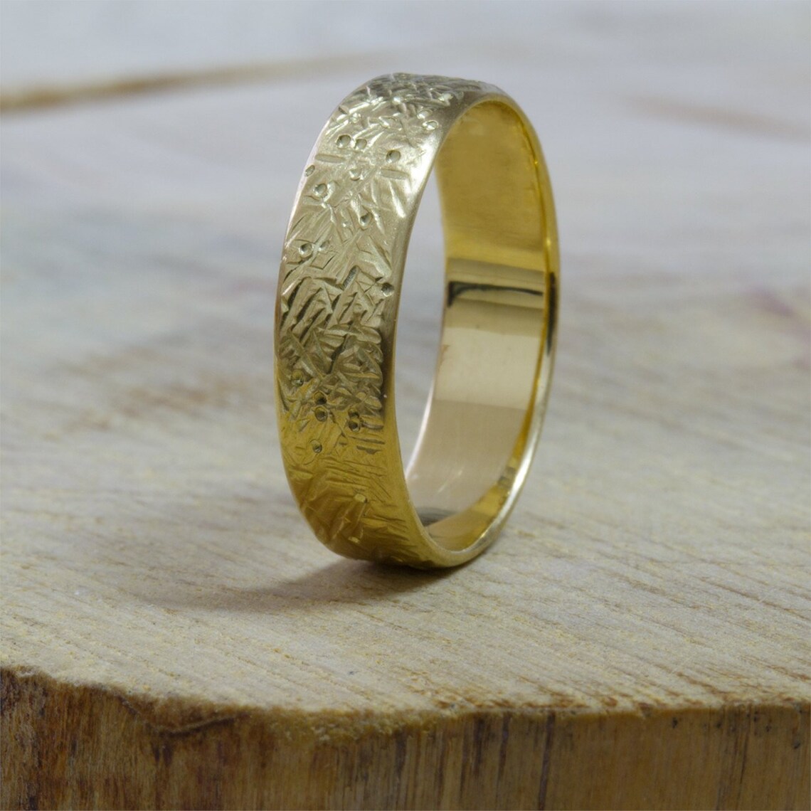 Mens Wedding Band 14k Gold Wedding Ring 18k Gold Wedding Etsy