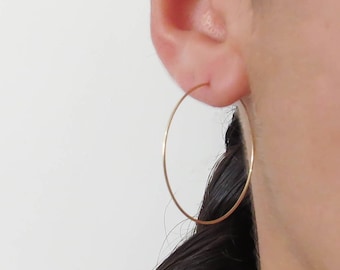 Thin GOLD hoops, High quality gold hoops, 14k gold filled hoops, Gold hoops, Simple Hoop Earrings, tiny gold hoops, gold wire hoop earrings