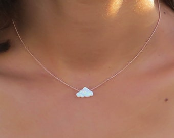 Opal necklace, Cloud opal necklace, white opal necklace, opal gold necklace, opal jewelry, child necklace, opal jewelry, everyday necklace