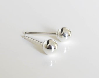 Solid Sterling Silver Ball Stud Earrings, Second Hole Ball Earrings, Unisex Stud Earrings, Silver Studs, Silver Ball Earrings, Men Studs