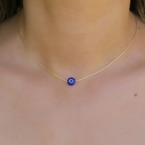 Gold Necklace, Blue evil eye Necklace, Lucky Necklace, Gold filled evil eye Necklace, protection Necklace, blue jewelry Christmas gift