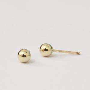 4mm Gold Studs, Gold Ball Studs 14k Gold filled Simple Round Post Earrings, Gold Jewelry, Dot Pebble Stud, minimal earrings, gold ball studs
