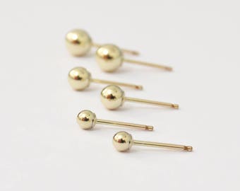 Pendientes de bola de oro, pendientes de botón de oro, pendientes de botón pequeños, pendientes de punto rellenos de oro, pendientes de botón de oro, pendientes de bola de oro, pendientes minimalistas