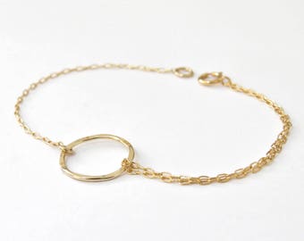 Gold Bracelet, Circle bracelet, small circle bracelet, Karma bracelet, thin gold bracelet,dainty gold bracelet, minimal bracelet