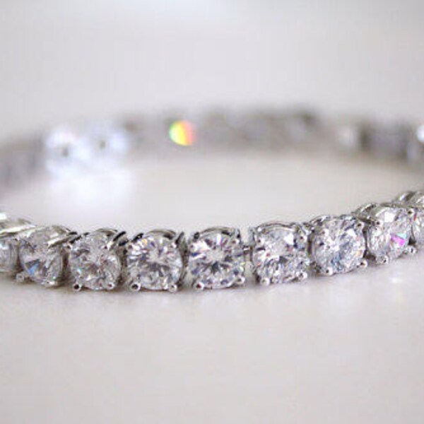 Crystal tennis bracelet, Silver Tennis Bracelet, Swiss zirconia bracelet, bridal tennis bracelet cubic zirconia bracelet silver cz bracelet