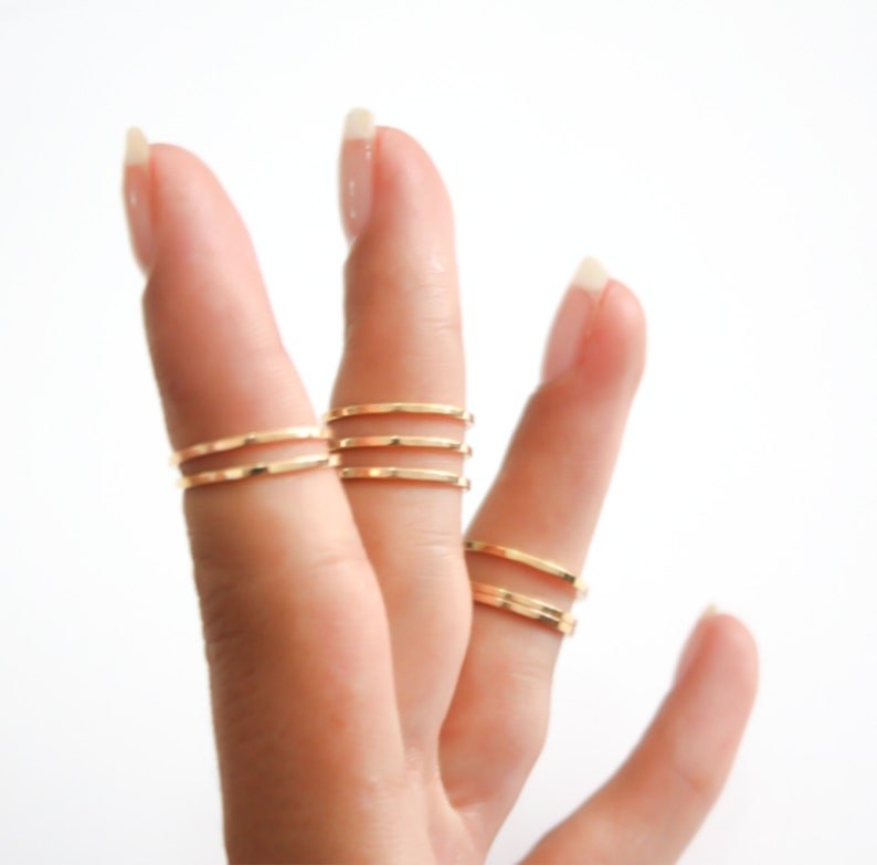 14k gold midi rings