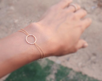 Gold Bracelet, Circle bracelet, small circle bracelet, Karma bracelet, thin gold bracelet,dainty gold bracelet, minimal bracelet