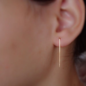 Gold line earrings, gold bar earrings,14K gold filled minimal earrings, line earrings, gold studs, gold bar stud earring