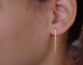 Gold line earrings, gold bar earrings,14K gold filled minimal earrings, line earrings, gold studs, gold bar stud earring