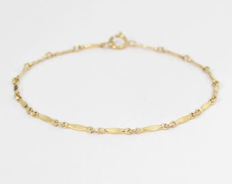 Thin delicate gold bracelet, gold filled satellite bracelet, thin delicate anklet gold bar bracelet minimalist bracelet gold chain bracelet