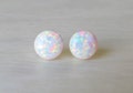 Opal Earrings, Opal Stud Earrings, White Opal Stud Earrings, Blue Opal Stud Earrings, Blue Opal Earrings ,Stud Earrings synthetic Opal Studs