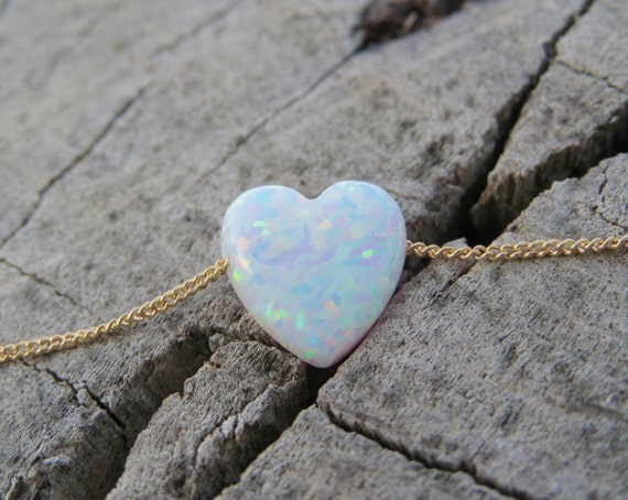 Opal shop heart necklace