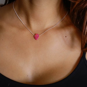 Silver Necklace Opal hamsa necklace, silver Hamsa necklace silver hand necklace, Delicate silver necklace, silver hand red opal necklace