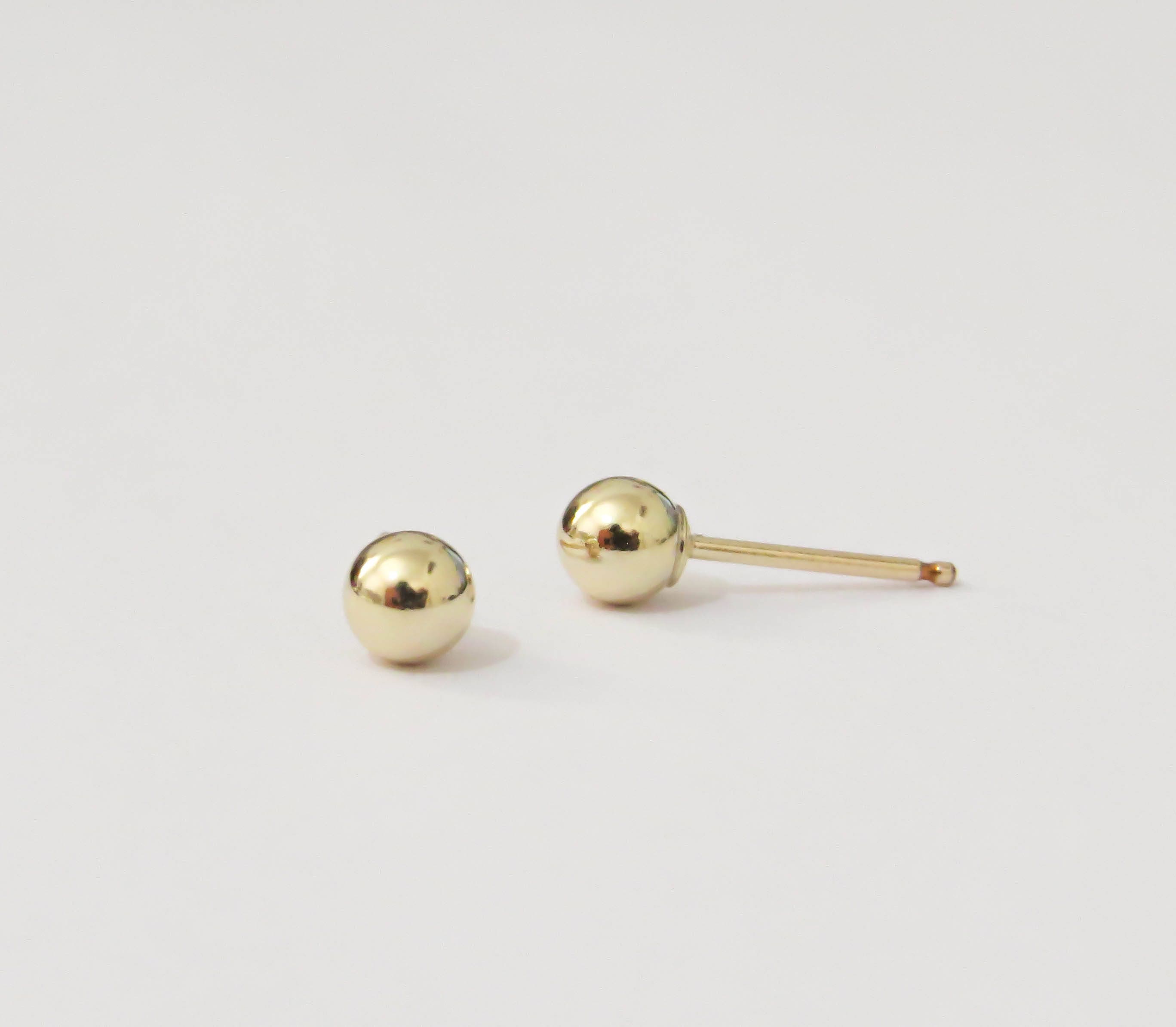 Gold Ball Studs Gold Studs Tiny Stud Earrings Gold Filled Etsy Israel
