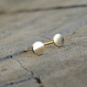 4mm Gold Stud Earrings, Gold Round Studs, 14k Gold filled Simple Round Post Earrings, Gold Jewelry, Dot Pebble Stud, minimal earrings