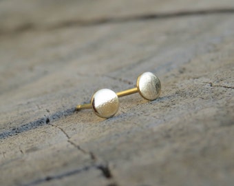 4mm Gold Stud Earrings, Gold Round Studs, 14k Gold filled Simple Round Post Earrings, Gold Jewelry, Dot Pebble Stud, minimal earrings