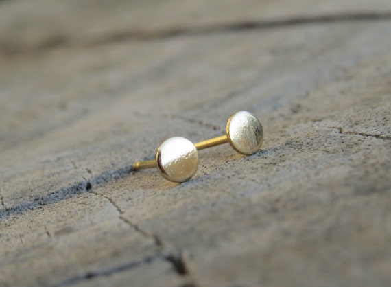 4mm Gold Stud Earrings, Gold Round Studs, 14k Gold filled Simple Round Post Earrings, Gold Jewelry, Dot Pebble Stud, minimal earrings