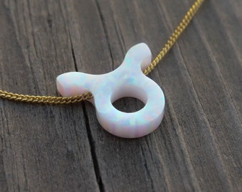 Opal necklace, opal zodiac necklace, white opal necklace, opal gold necklace, opal jewelry, personalized opal necklace, October birthstone