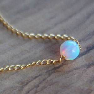 Opal Necklace, White Opal Necklace, Opal Gold Necklace, Opal Necklace ...