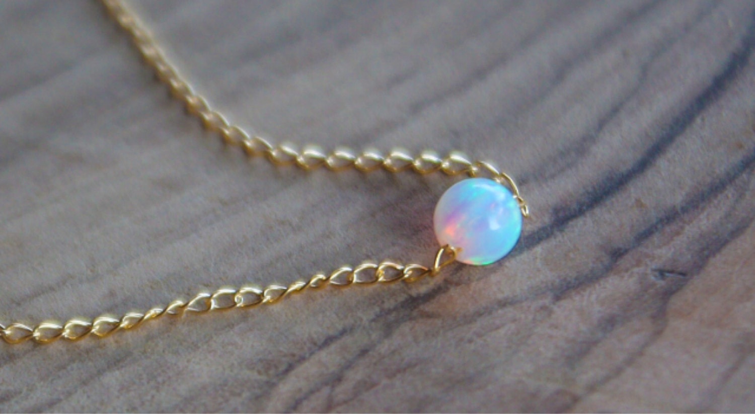 Opal Necklace White Opal Necklace Opal Gold Necklace Opal - Etsy