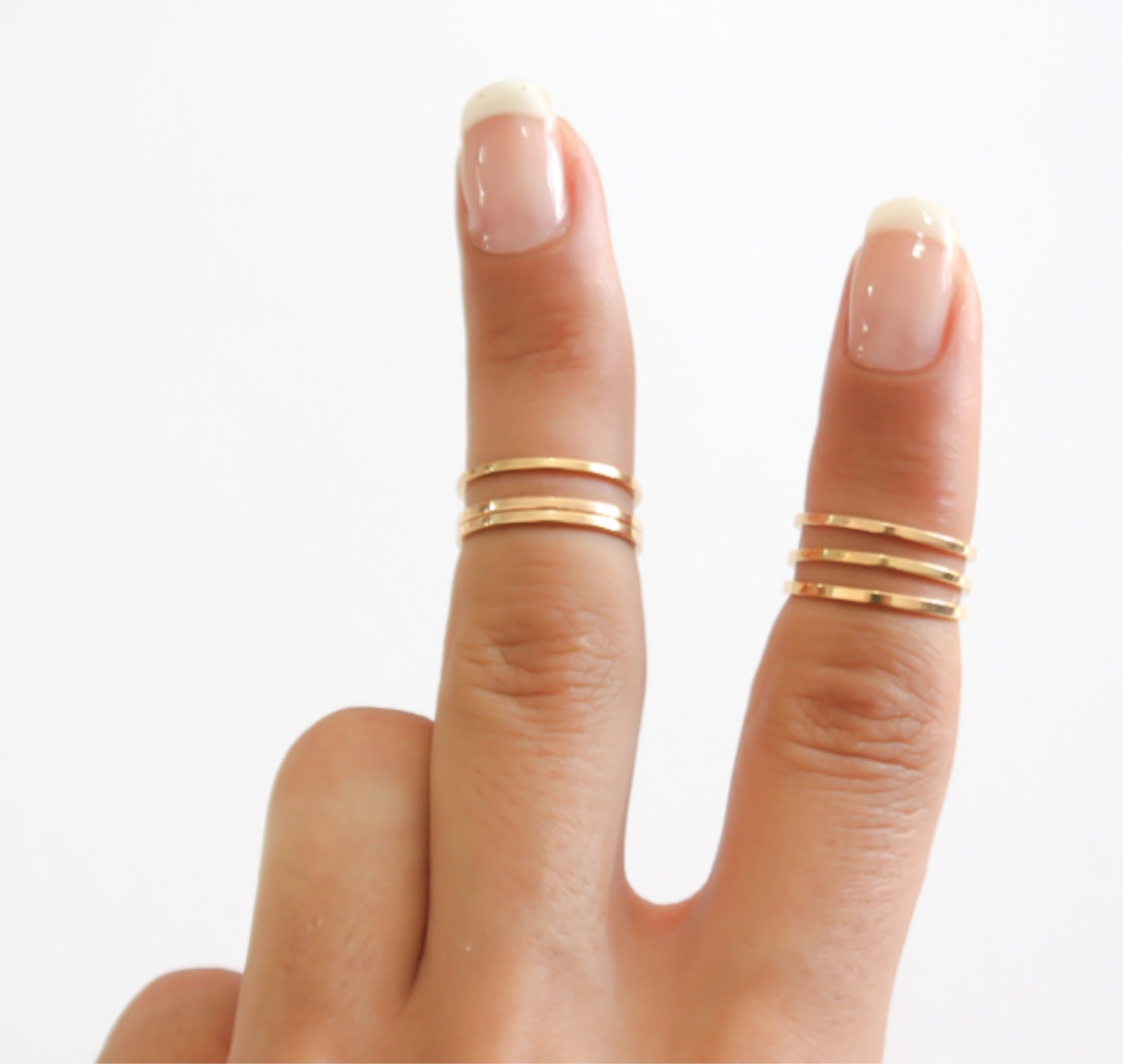 Gold Stacking Rings Mix Above the Knuckle Rings Gold Midi Etsy