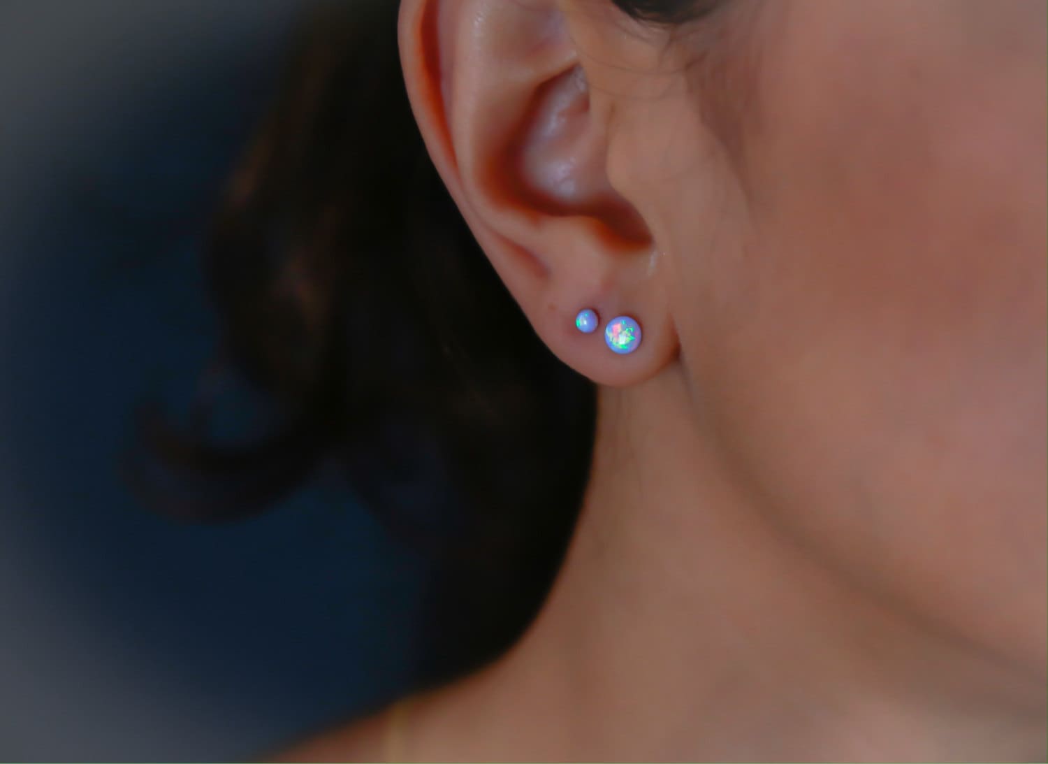 ●JUDY AND PAUL● Opal Unbalanced Water Drop piercing Opal Drop piercing – Modern Opus Fashion
