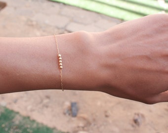 Tiny Gold Bracelet - dainty gold bracelet, minimal bracelet,14k gold filled tiny beads bracelet, Minimum Jewelry, jewelry gold bracelet