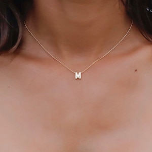 Gold filled Initial Necklace, Gold Initial Necklace, Uppercase Initial Necklace, Dainty Initial Necklace, Tiny Gold Initial Necklace image 4