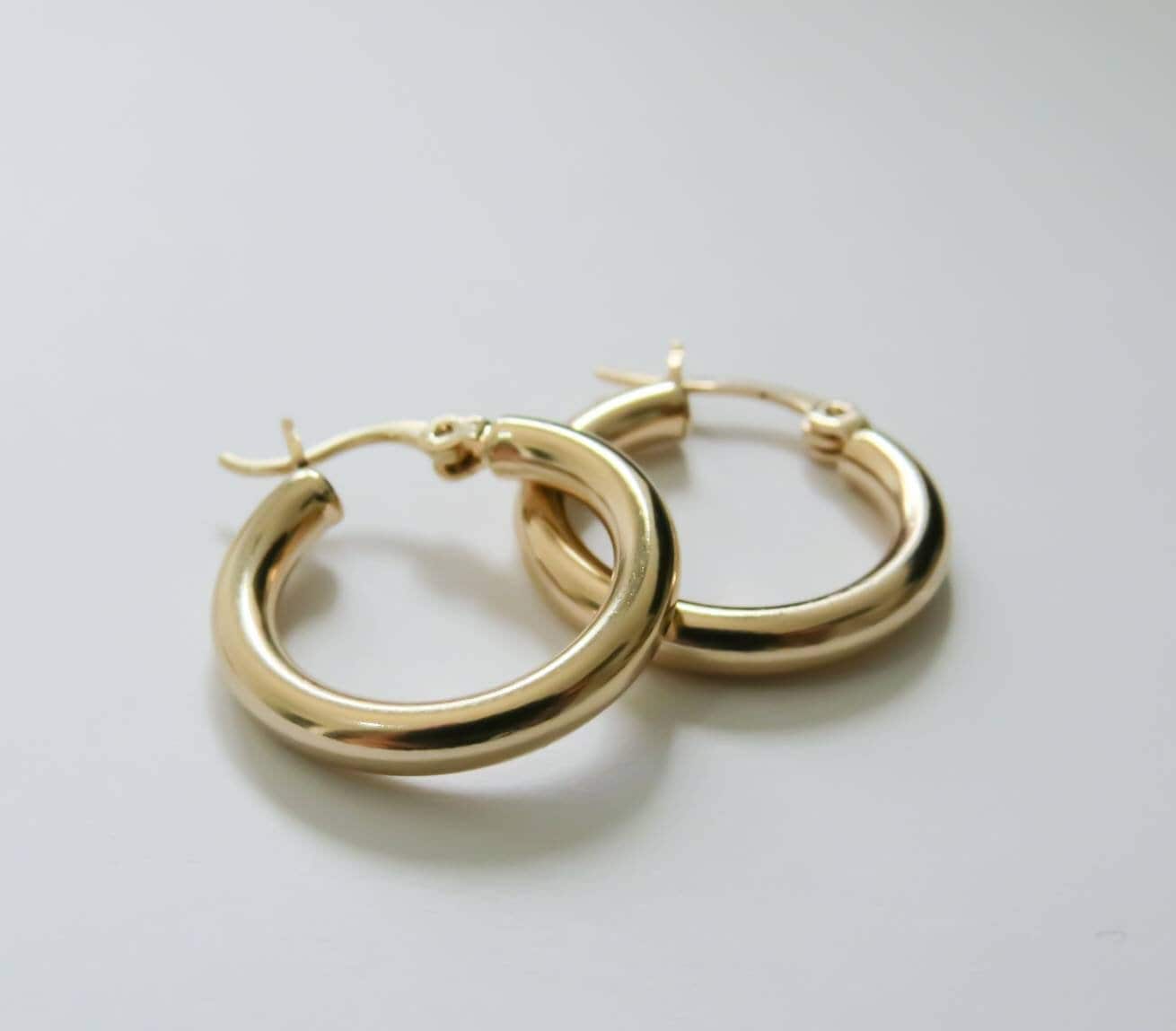 Thick GOLD hoops, High quality gold hoops, 14k gold plated hoops, Gold hoops, Simple Hoop Earrings, tiny gold hoops, gold hoop earrings