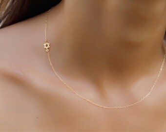 Star of David Necklace Sterling Silver 