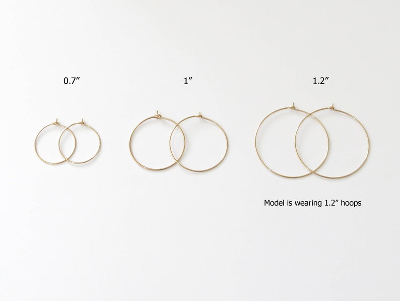Thin GOLD hoops High quality gold hoops 14k gold filled Etsy