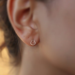 Tiny drop studs, drop stud earrings, tiny studs earrings, gold studs earrings, gold post ,gold earrings, teardrop studs