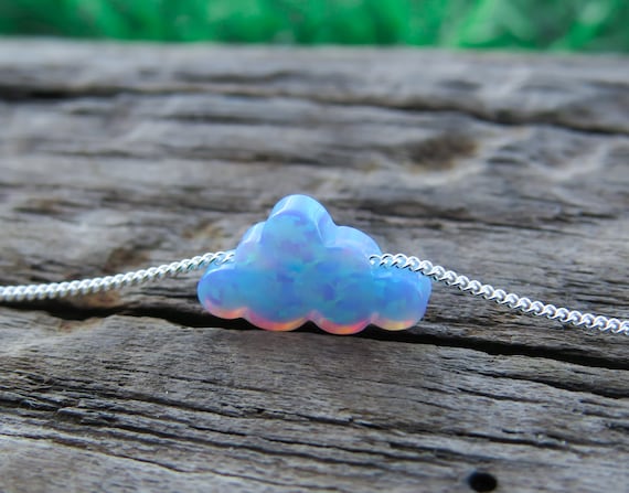 Opal Necklace, Cloud Opal Necklace, White Opal Necklace, Opal Gold