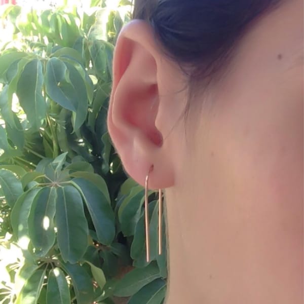 Gold line earrings, gold bar earrings,14K gold filled post earrings, line earrings, gold studs, gold bar stud earring