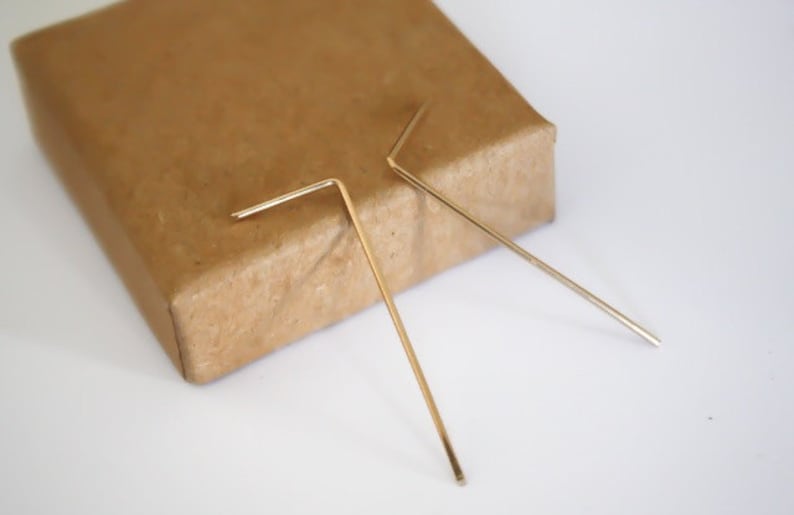 Gold line earrings, gold bar earrings,14K gold filled minimal earrings, line earrings, gold studs, gold bar stud earring image 4