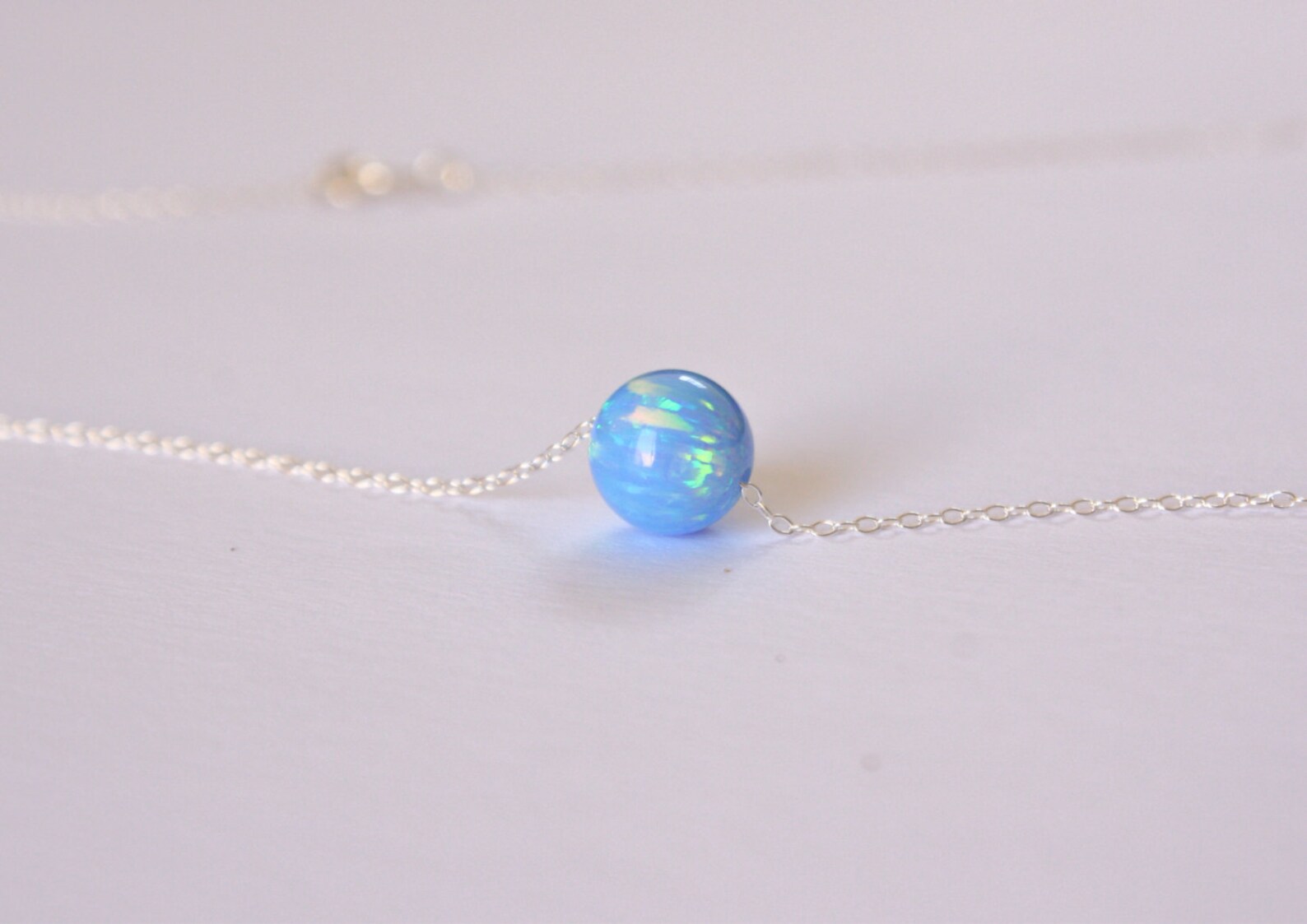 Opal Necklace Opal Jewelry Large Opal Ball Necklace Opal Etsy