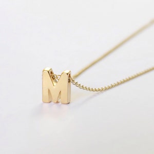 Gold filled Initial Necklace, Gold Initial Necklace, Uppercase Initial Necklace, Dainty Initial Necklace, Tiny Gold Initial Necklace image 1