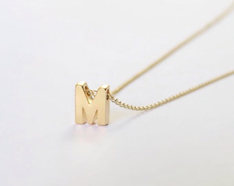 Gold filled Initial Necklace, Gold Initial Necklace, Uppercase Initial Necklace, Dainty Initial Necklace, Tiny Gold Initial Necklace