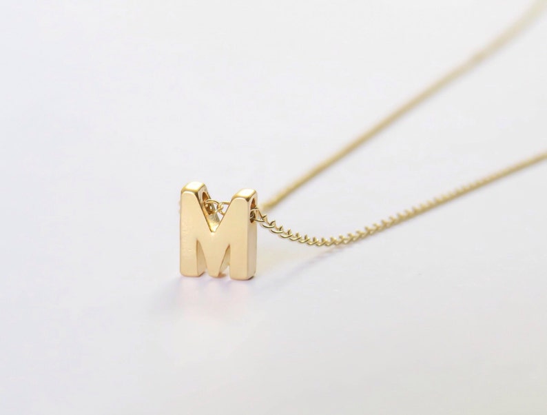 Gold filled Initial Necklace, Gold Initial Necklace, Uppercase Initial Necklace, Dainty Initial Necklace, Tiny Gold Initial Necklace image 1