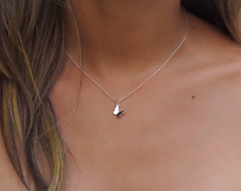 Butterfly necklace, Sterling silver butterfly necklace, Silver Necklace, Butterfly jewelry, Delicate jewelry, minimal necklace, kids jewelry