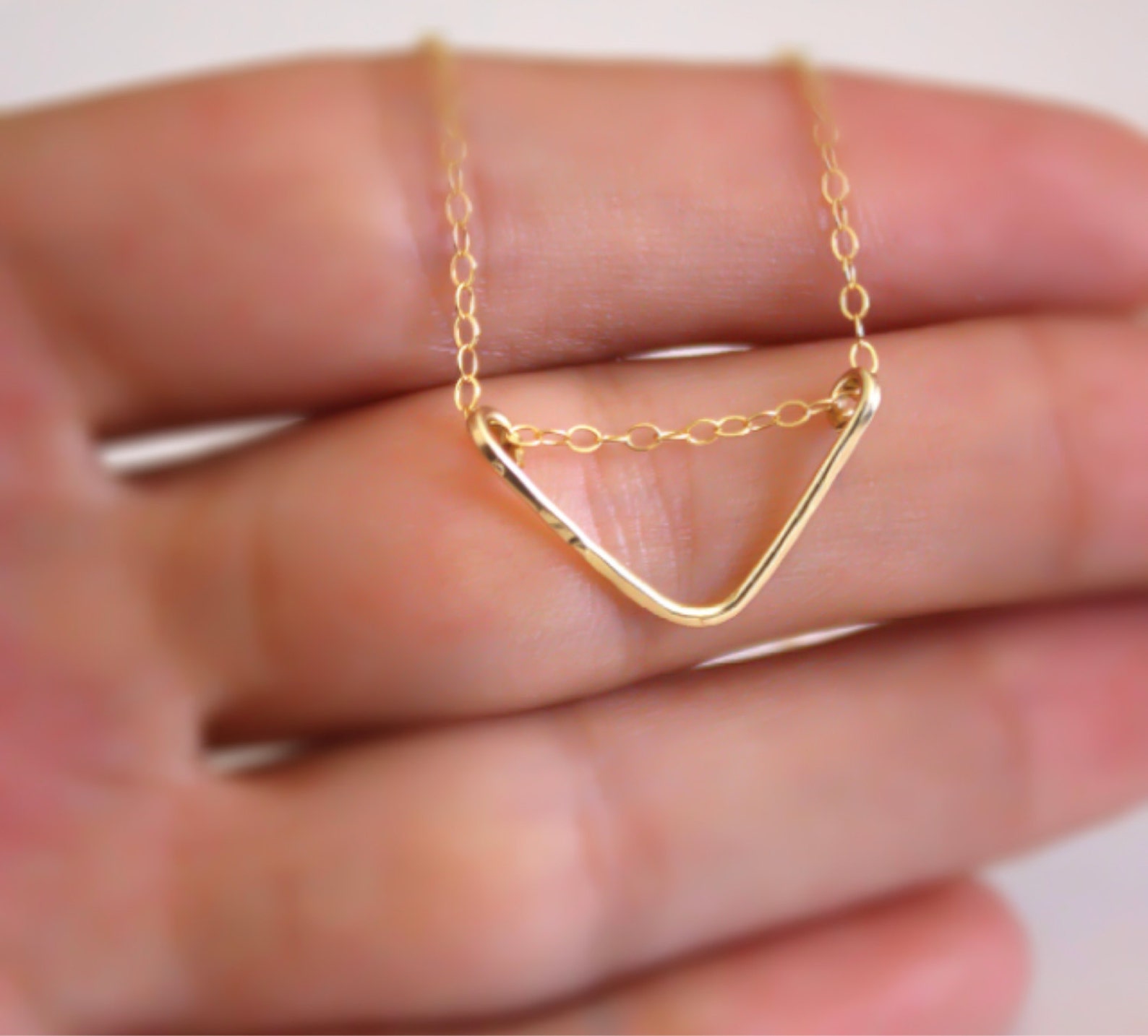 Gold chevron necklace gold v shape necklace 14k gold filled | Etsy